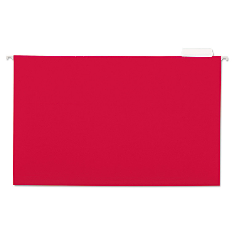 Deluxe Bright Color Hanging File Folders, Legal Size, 1/5-Cut Tab, Red, 25/box - UNV14218