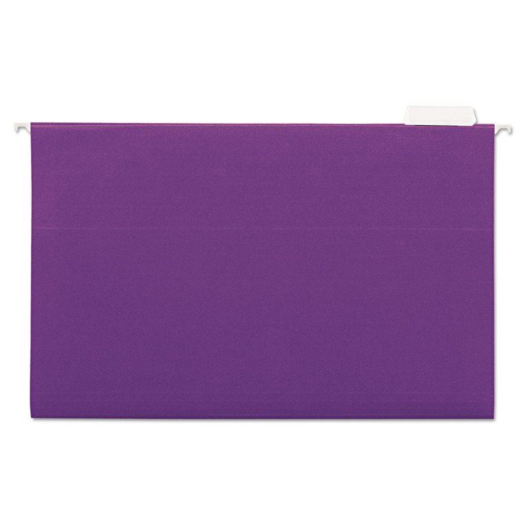 Deluxe Bright Color Hanging File Folders, Legal Size, 1/5-Cut Tab, Violet, 25/box - UNV14220