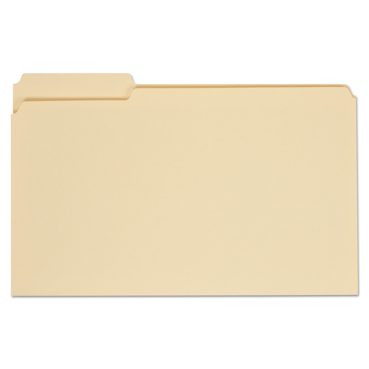 Top Tab Manila File Folders, 1/3-Cut Tabs, Assorted Positions, Legal Size, 11 Pt. Manila, 100/box - UNV15113