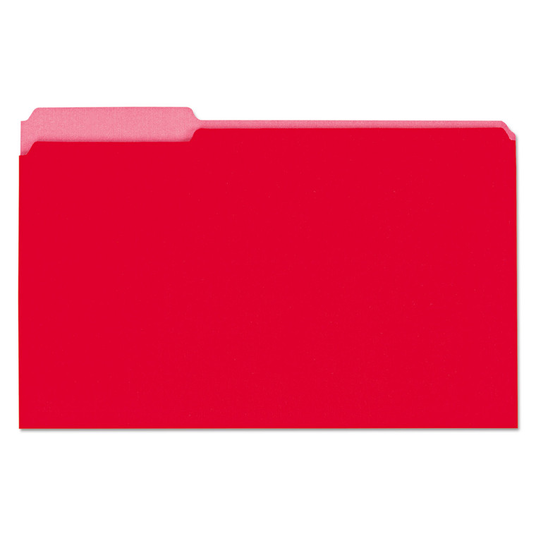 Interior File Folders, 1/3-Cut Tabs, Legal Size, Red, 100/box - UNV15303