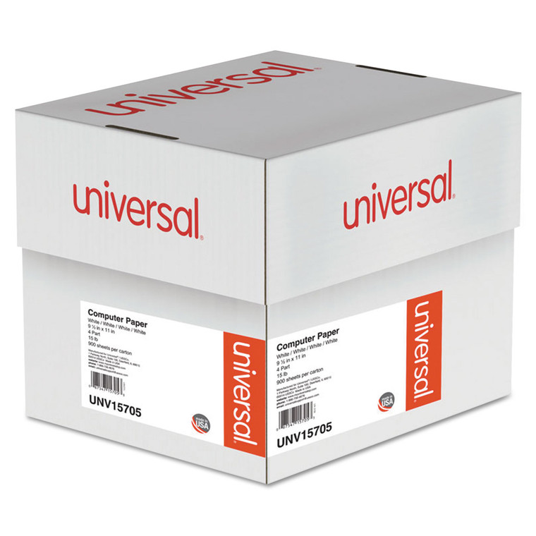 Printout Paper, 4-Part, 15lb, 9.5 X 11, White, 900/carton - UNV15705