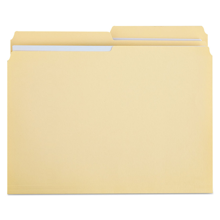 Double-Ply Top Tab Manila File Folders, 1/2-Cut Tabs, Letter Size, 100/box - UNV16112