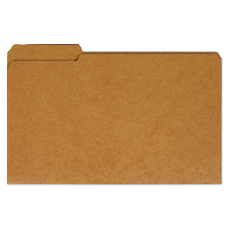 Reinforced Kraft Top Tab File Folders, 1/3-Cut Tabs, Legal Size, Kraft, 100/box - UNV16143