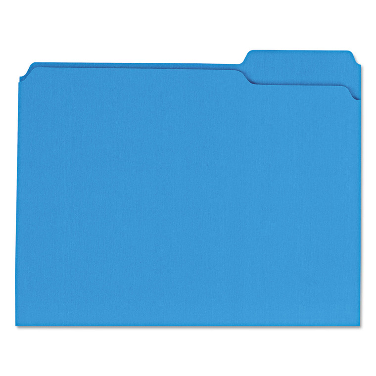 Reinforced Top-Tab File Folders, 1/3-Cut Tabs, Letter Size, Blue, 100/box - UNV16161