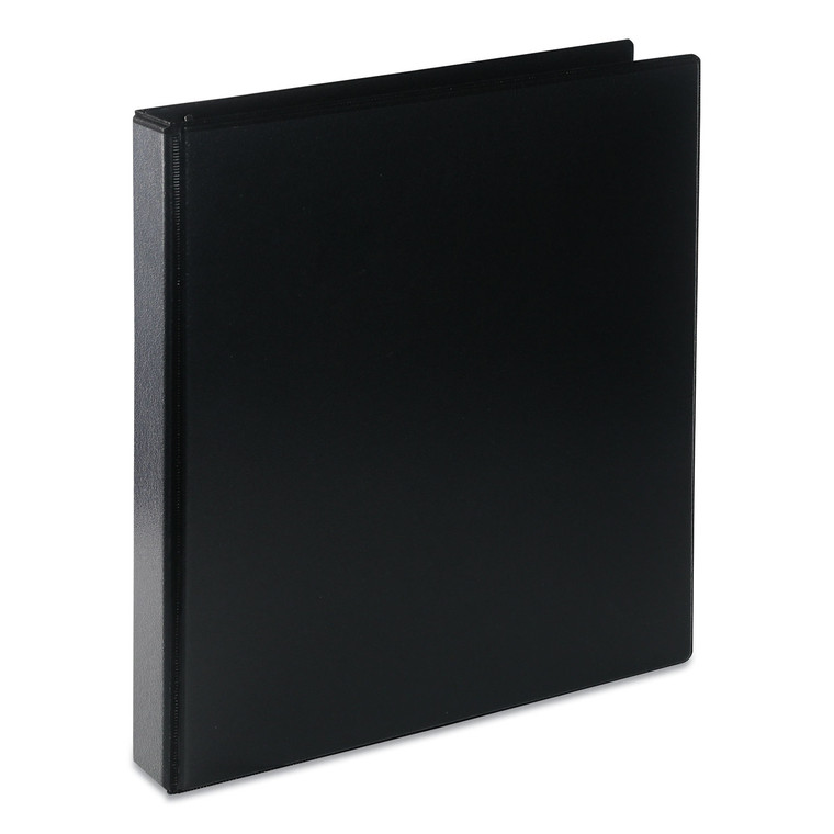 Deluxe Round Ring View Binder, 3 Rings, 1" Capacity, 11 X 8.5, Black - UNV20711