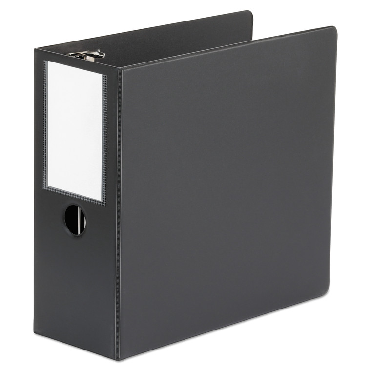 Deluxe Non-View D-Ring Binder With Label Holder, 3 Rings, 5" Capacity, 11 X 8.5, Black - UNV20714