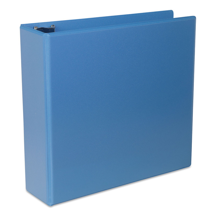 Deluxe Round Ring View Binder, 3 Rings, 3" Capacity, 11 X 8.5, Light Blue - UNV20753