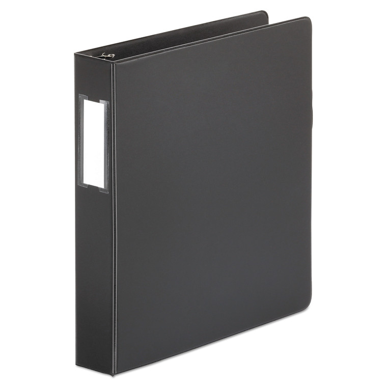 Deluxe Non-View D-Ring Binder With Label Holder, 3 Rings, 1.5" Capacity, 11 X 8.5, Black - UNV20771