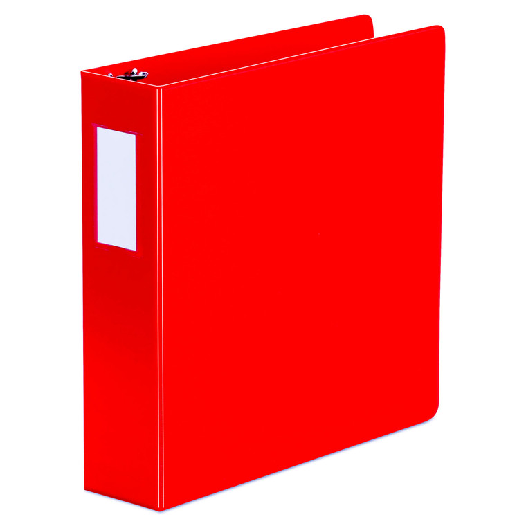 Deluxe Non-View D-Ring Binder With Label Holder, 3 Rings, 2" Capacity, 11 X 8.5, Red - UNV20783