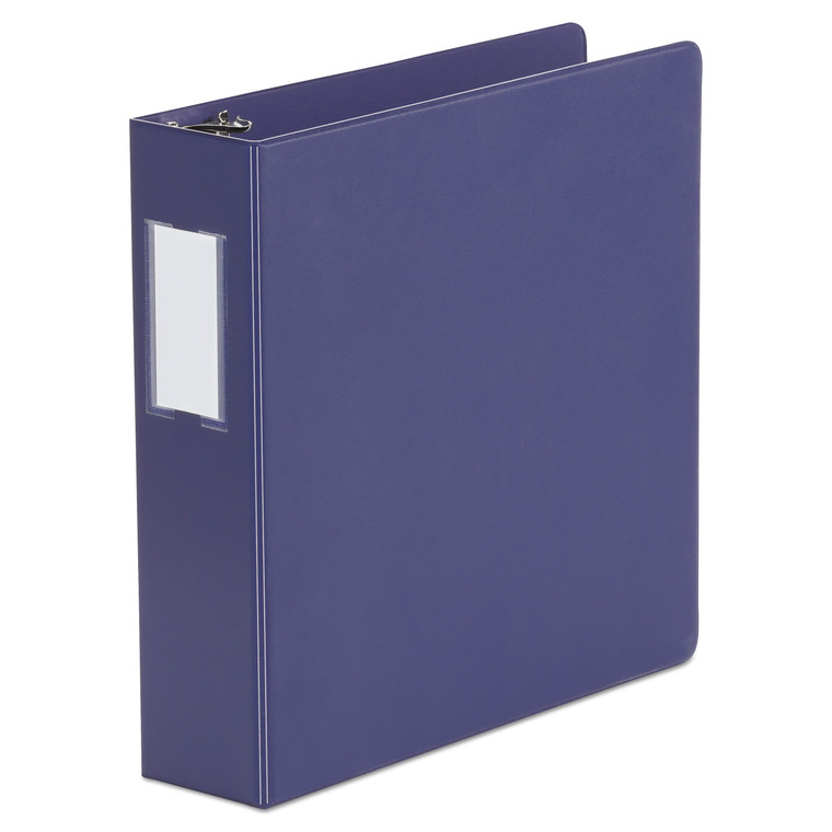 Deluxe Non-View D-Ring Binder With Label Holder, 3 Rings, 2" Capacity, 11 X 8.5, Navy Blue - UNV20788