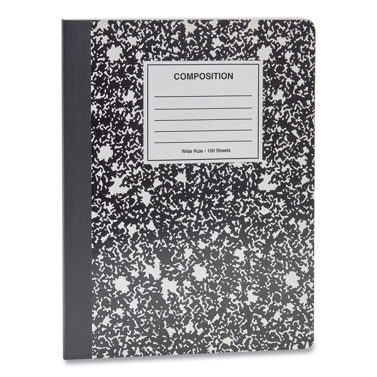 Composition Book, Wide/legal Rule, Black Marble Cover, 9.75 X 7.5, 100 Sheets - UNV20930