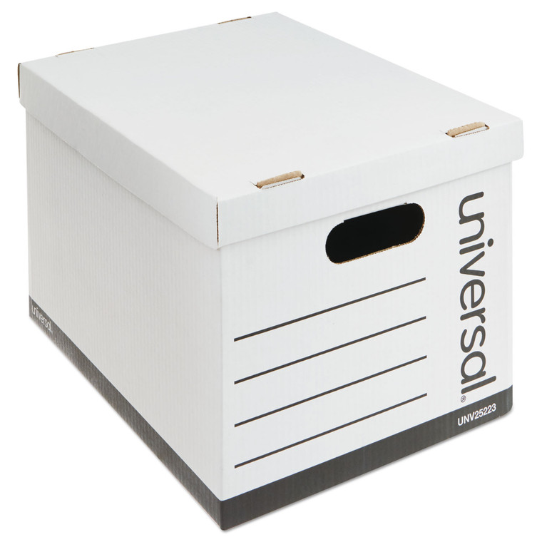 Basic-Duty Economy Record Storage Boxes, Letter/legal Files, 12" X 15" X 10", White, 10/carton - UNV25223