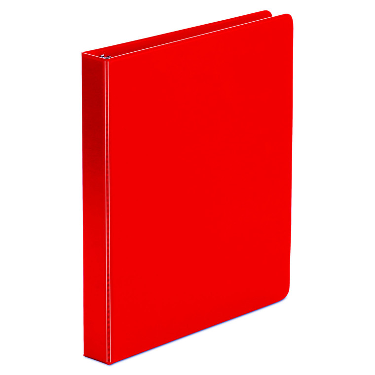 Economy Non-View Round Ring Binder, 3 Rings, 1" Capacity, 11 X 8.5, Red - UNV31403