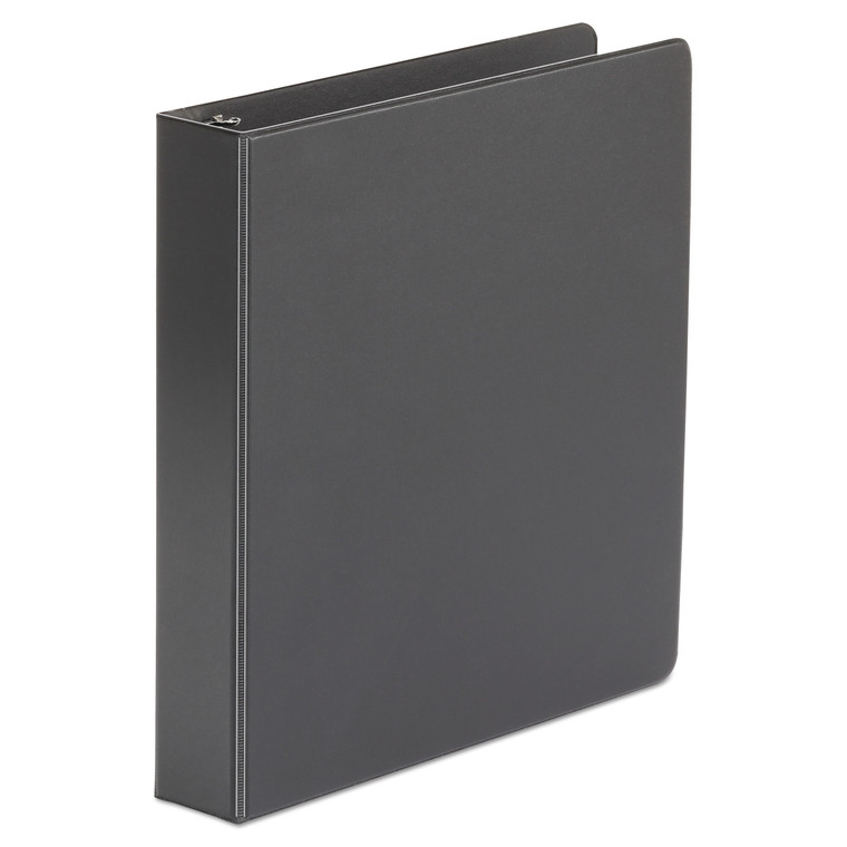 Economy Non-View Round Ring Binder, 3 Rings, 1.5" Capacity, 11 X 8.5, Black - UNV33401