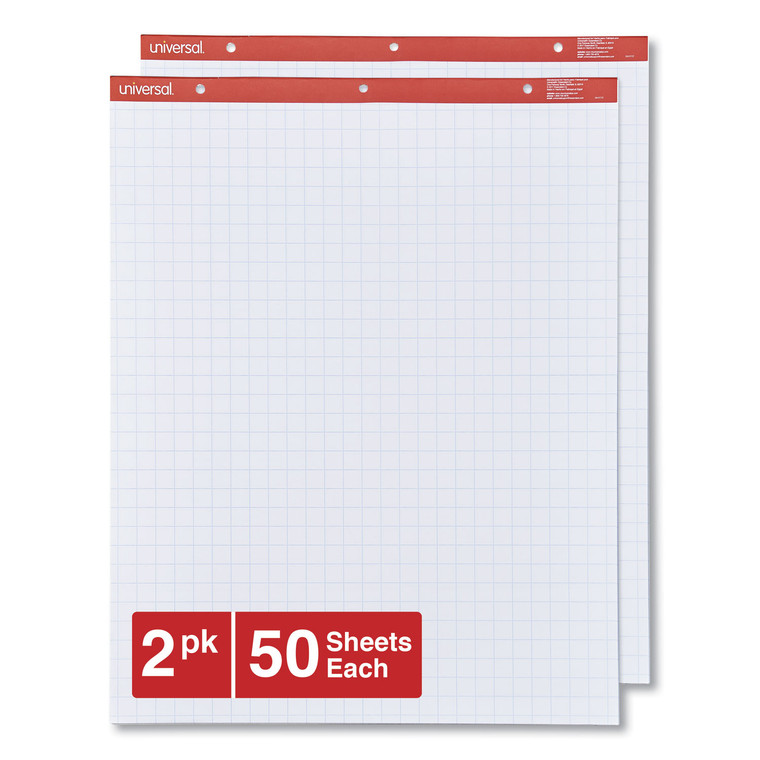 Easel Pads/flip Charts, Quadrille Rule (1 Sq/in), 50 White 27 X 34 Sheets, 2/carton - UNV35602