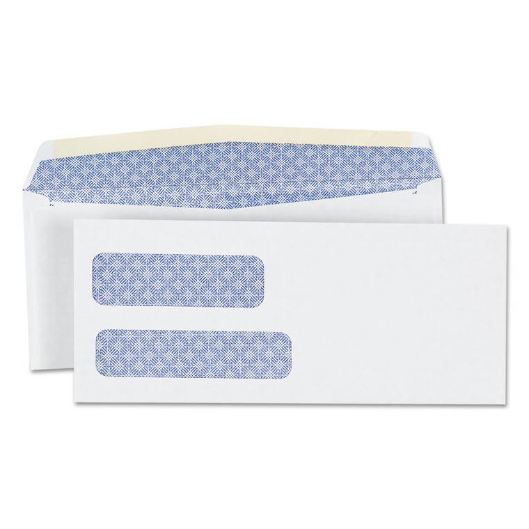 Double Window Business Envelope, #9, Blade Flap, Gummed Closure, 3.88 X 8.88, White, 500/box - UNV36301