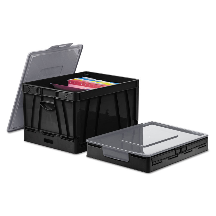 Collapsible Crate, Letter/legal Files, 17.25" X 14.25" X 10.5", Black/gray, 2/pack - UNV40010