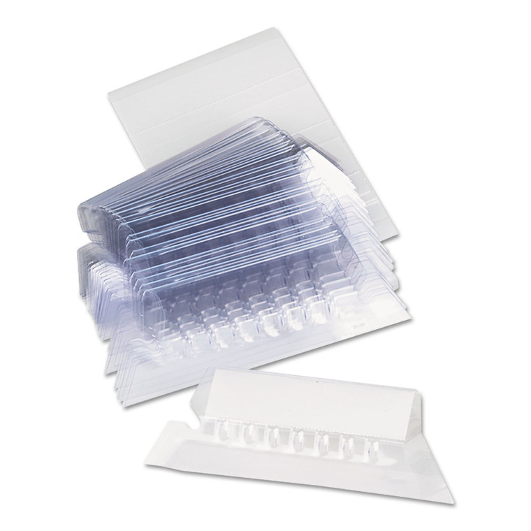 Hanging File Folder Plastic Index Tabs, 1/5-Cut Tabs, Clear, 2.25" Wide, 25/pack - UNV42215