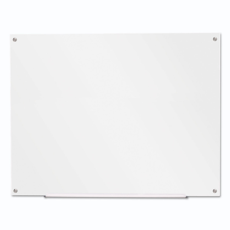 Frameless Glass Marker Board, 48" X 36", White - UNV43233