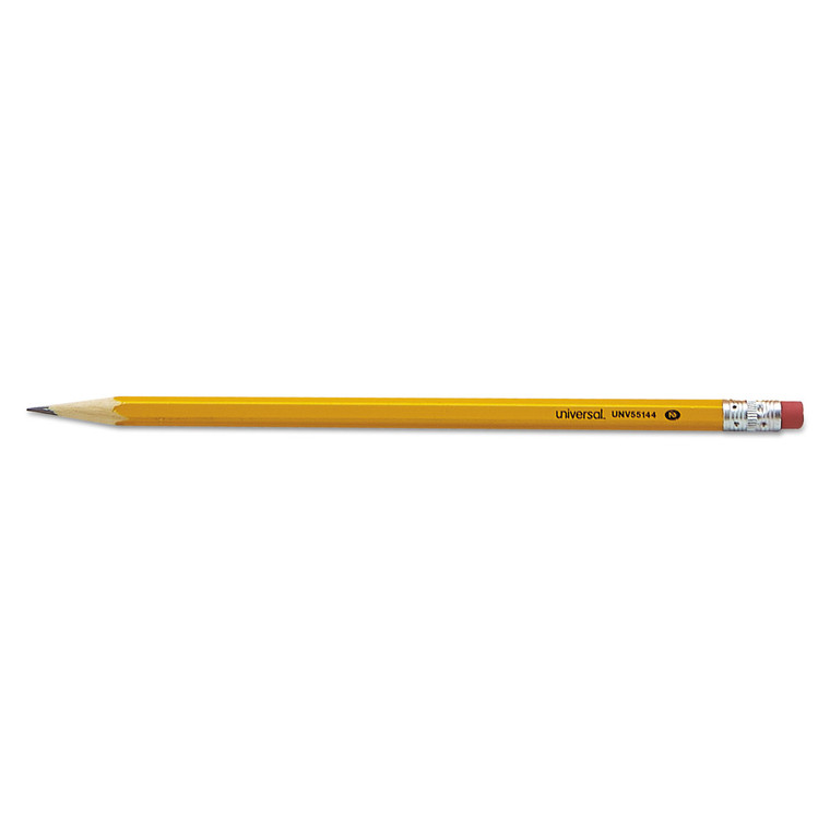 #2 Woodcase Pencil, Hb (#2), Black Lead, Yellow Barrel, 144/box - UNV55144