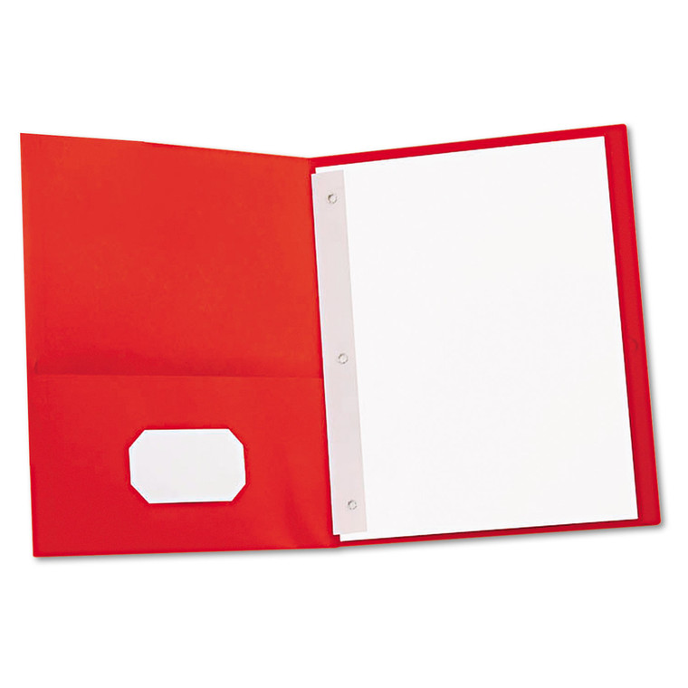 Two-Pocket Portfolios With Tang Fasteners, 0.5" Capacity, 11 X 8.5, Red, 25/box - UNV57118