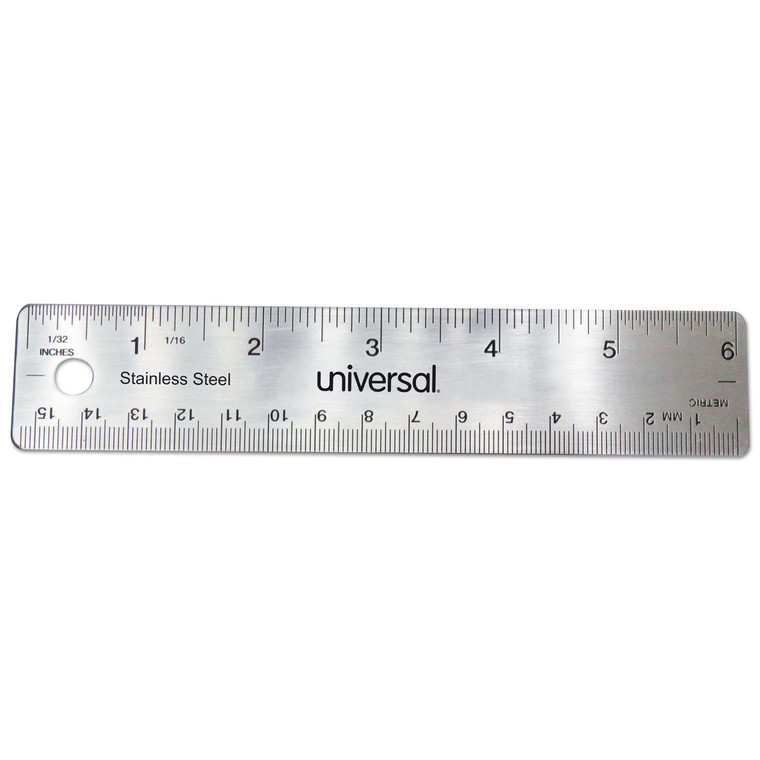 Stainless Steel Ruler, Standard/metric, 6" Long - UNV59026