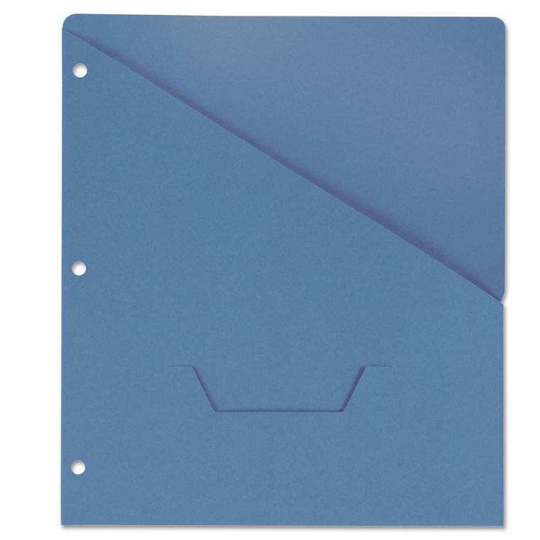 Slash-Cut Pockets For Three-Ring Binders, Jacket, Letter, 11 Pt., Blue, 10/pack - UNV61681