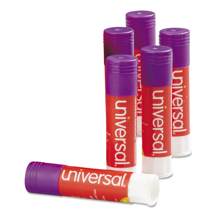 Glue Stick, 0.28 Oz, Applies Purple, Dries Clear, 12/pack - UNV74748