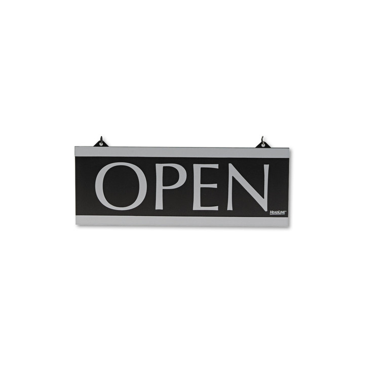 Century Series Reversible Open/closed Sign, W/suction Mount, 13 X 5, Black - USS4246