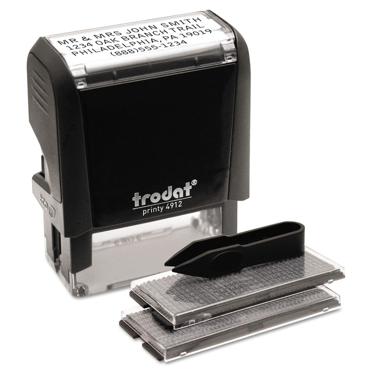 Do It Yourself Message Stamp, Self-Inking, 0.75" X 1.88", Black - USS5915