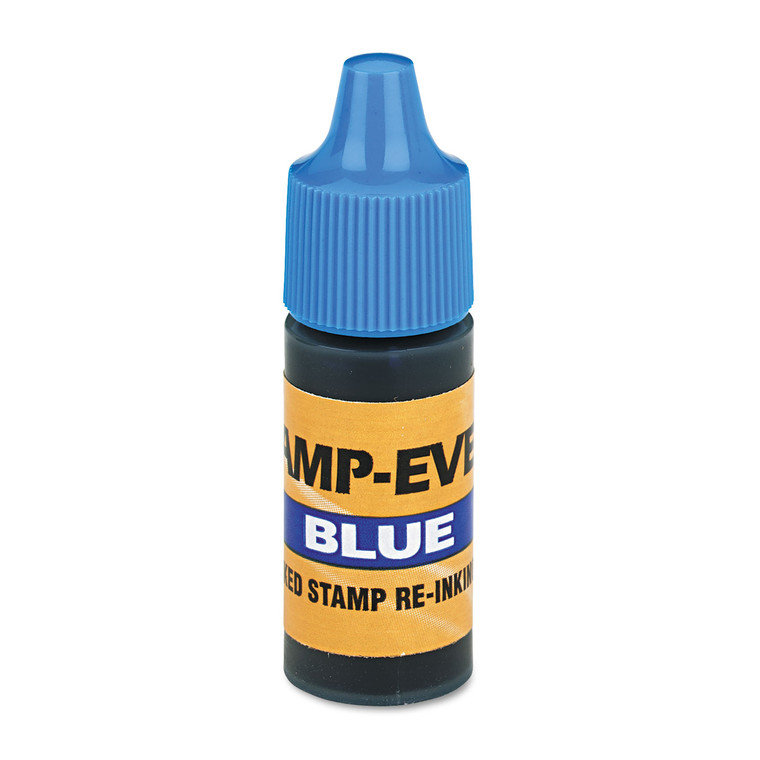 Refill Ink For Clik! And Universal Stamps, 7 Ml Bottle, Blue - USSIB61