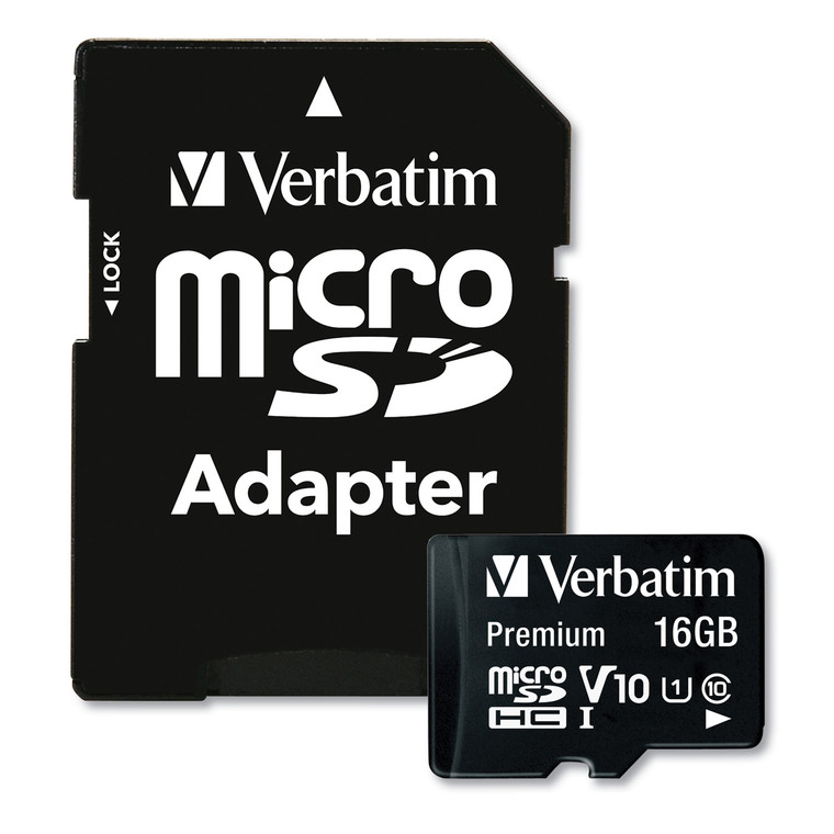 16gb Premium Microsdhc Memory Card With Adapter, Uhs-I V10 U1 Class 10, Up To 80mb/s Read Speed - VER44082