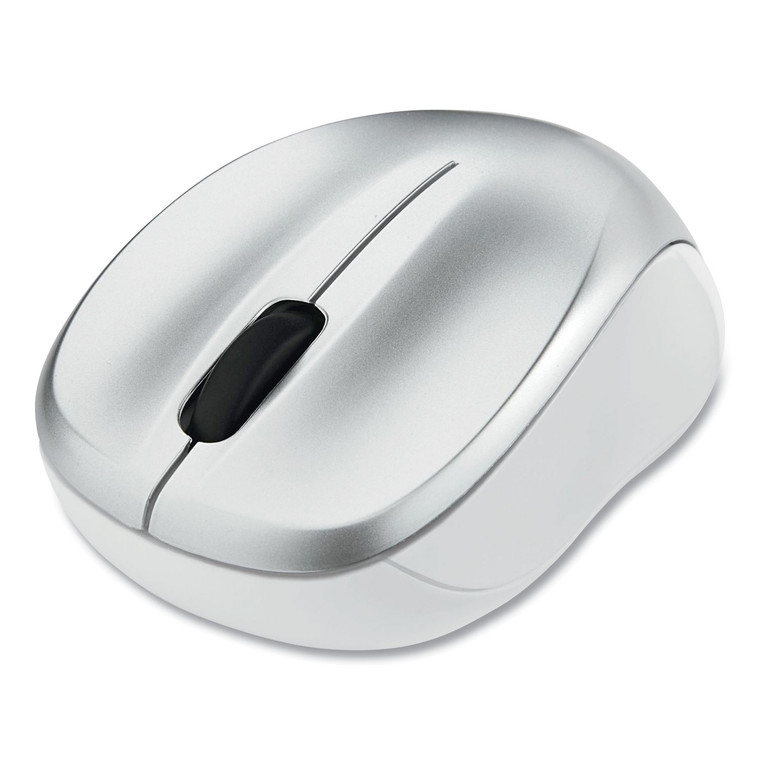 Silent Wireless Blue Led Mouse, 2.4 Ghz Frequency/32.8 Ft Wireless Range, Left/right Hand Use, Silver - VER99777