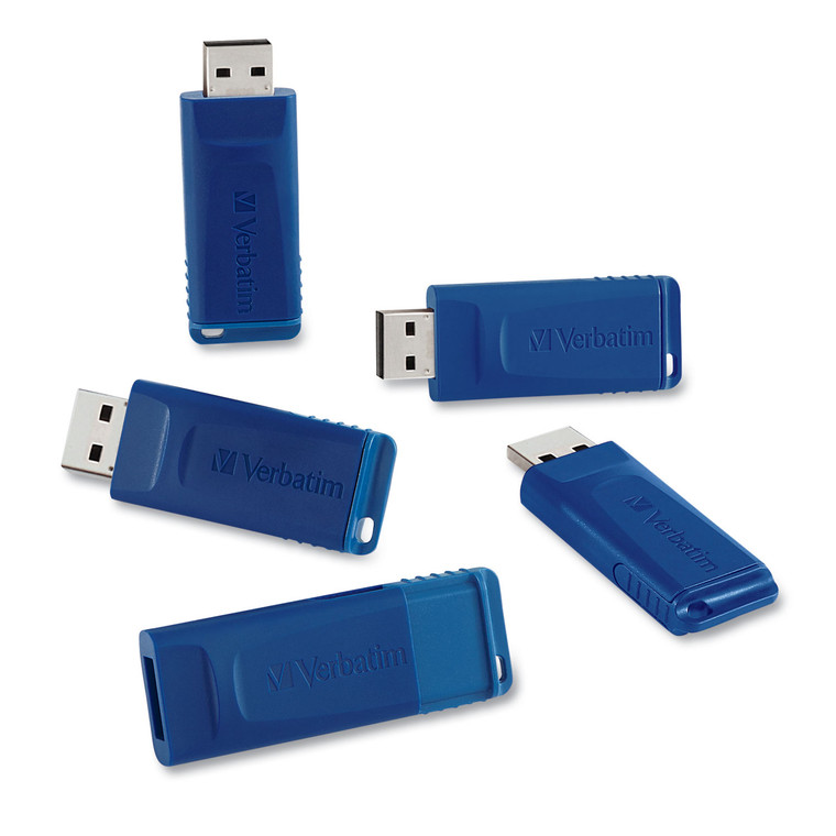Classic Usb 2.0 Flash Drive, 16 Gb, Blue, 5/pack - VER99810
