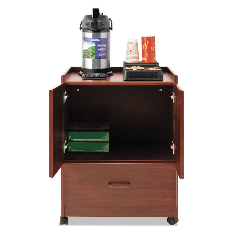 Mobile Deluxe Coffee Bar, 23w X 19d X 30.75h, Cherry - VRTVF96033