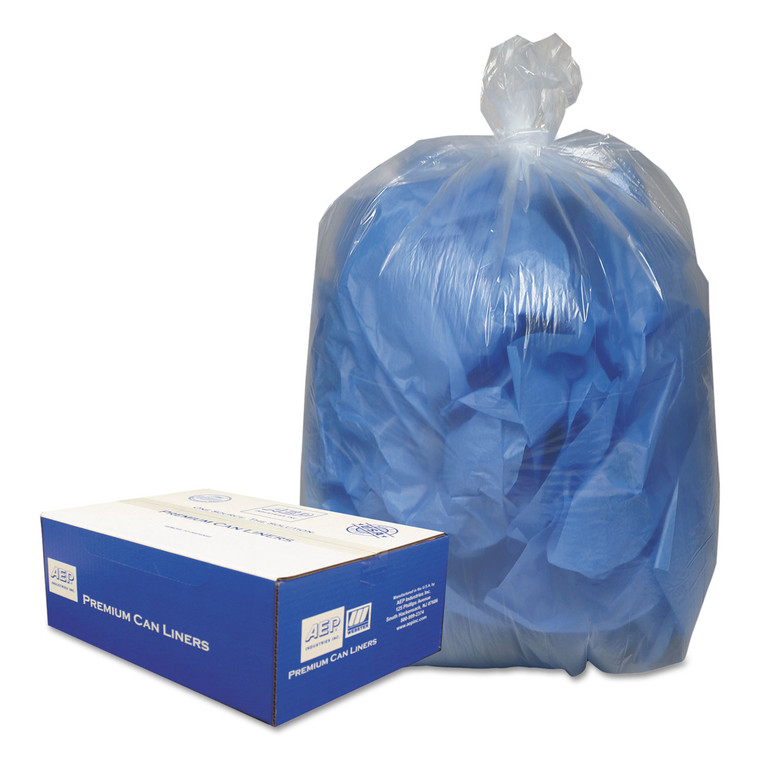 Linear Low-Density Can Liners, 60 Gal, 0.9 Mil, 38" X 58", Clear, 100/carton - WBI385822C