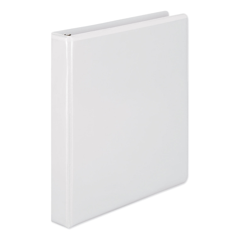 Heavy-Duty Round Ring View Binder With Extra-Durable Hinge, 3 Rings, 1" Capacity, 11 X 8.5, White - WLJ36314W