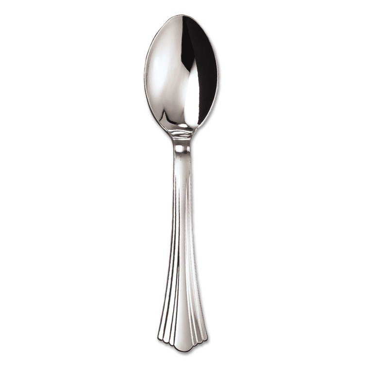 Heavyweight Plastic Spoons, Silver, 6 1/4", Reflections Design, 600/carton - WNA620155