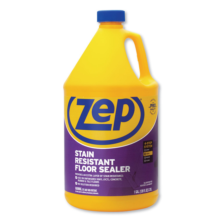 Stain Resistant Floor Sealer, Unscented, 1 Gal, 4/carton - ZPEZUFSLR128CT