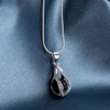 Aromatherapy Necklace Silver Sphere with Lava Rock