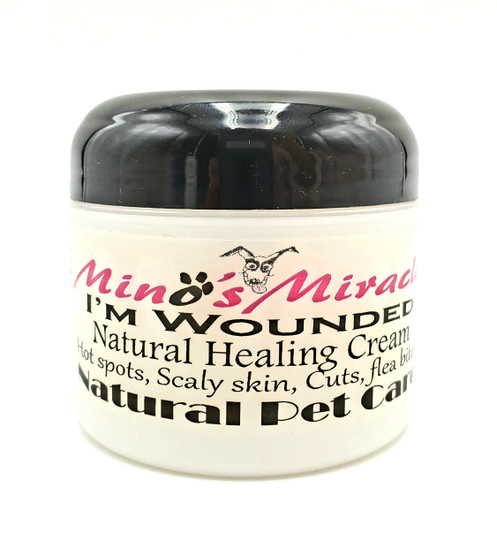 I'm Wounded Creme for Pets is the same great product that we have for us (humans) with a different label. I'm Wounded Creme for Pets helps heal hot spots, open wounds, infected wounds, cuts, cracks, and burns. I use this on my Jack Russell for itchy skin or dry pads. Won't hurt them if they lick it. I'm Wounded Creme for Pets is the same great product that we have for us (humans) with a different label. I'm Wounded Creme for Pets helps heal hot spots, open wounds, infected wounds, cuts, cracks, and burns. I use this on my Jack Russell for itchy skin or dry pads. Won't hurt them if they lick it.
