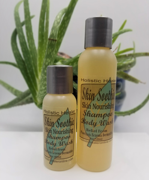 Skin Soothie Body Wash & Shampoo is made with all natural and organic ingredients to soothe and moisturize skin without any harsh chemicals to irritate or dry out skin in a sensitive state. Skin Soothie Body Wash & Shampoo is made with all natural and organic ingredients to soothe and moisturize skin without any harsh chemicals to irritate or dry out skin in a sensitive state.