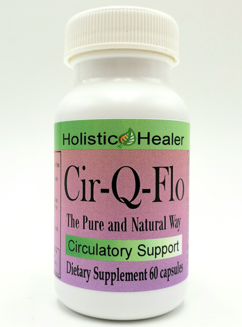 Cir-Q-Flo is a natural herbal supplement designed to help support the body's cardiovascular function, circulatory function, and help eliminate calcification in the arteries and veins. all natural cholesterol support and cardiovascular health. If you suffer from poor circulation this supplement is a must have.
