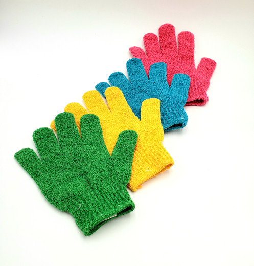 Exfoliant gloves are great to remove dead skin cells and have soft smooth skin