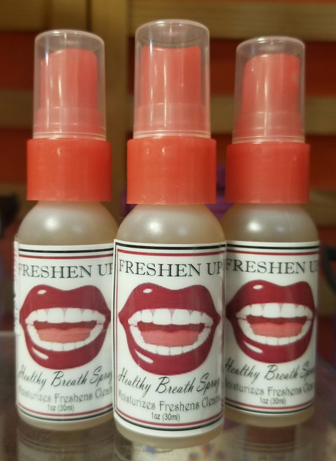 Freshen Up alcohol free breath spray leaves your mouth fresh, clean, and moisturized with essential ingredients that help fight off germs and leaves your breath fresh with a moisturized film free feeling. Freshen Up alcohol free breath spray leaves your mouth fresh, clean, and moisturized with essential ingredients that help fight off germs and leaves your breath fresh with a moisturized film free feeling.