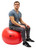 CanDo Inflatable Exercise Ball - ABS Extra Thick - Red - 30" (75 cm)