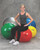 TheraBand Inflatable Exercise Ball - Pro Series SCP - Red - 22" (55 cm), Retail Box