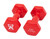 CanDo Vinyl Coated Dumbbell, Red (6 lb), Pair