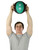 CanDo, Dual-Handle Medicine Ball, 9" Diameter, Green, 18 lb.