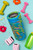 Yoga Strong, Medium Density Ridged Foam Roller, Blue Tie Dye